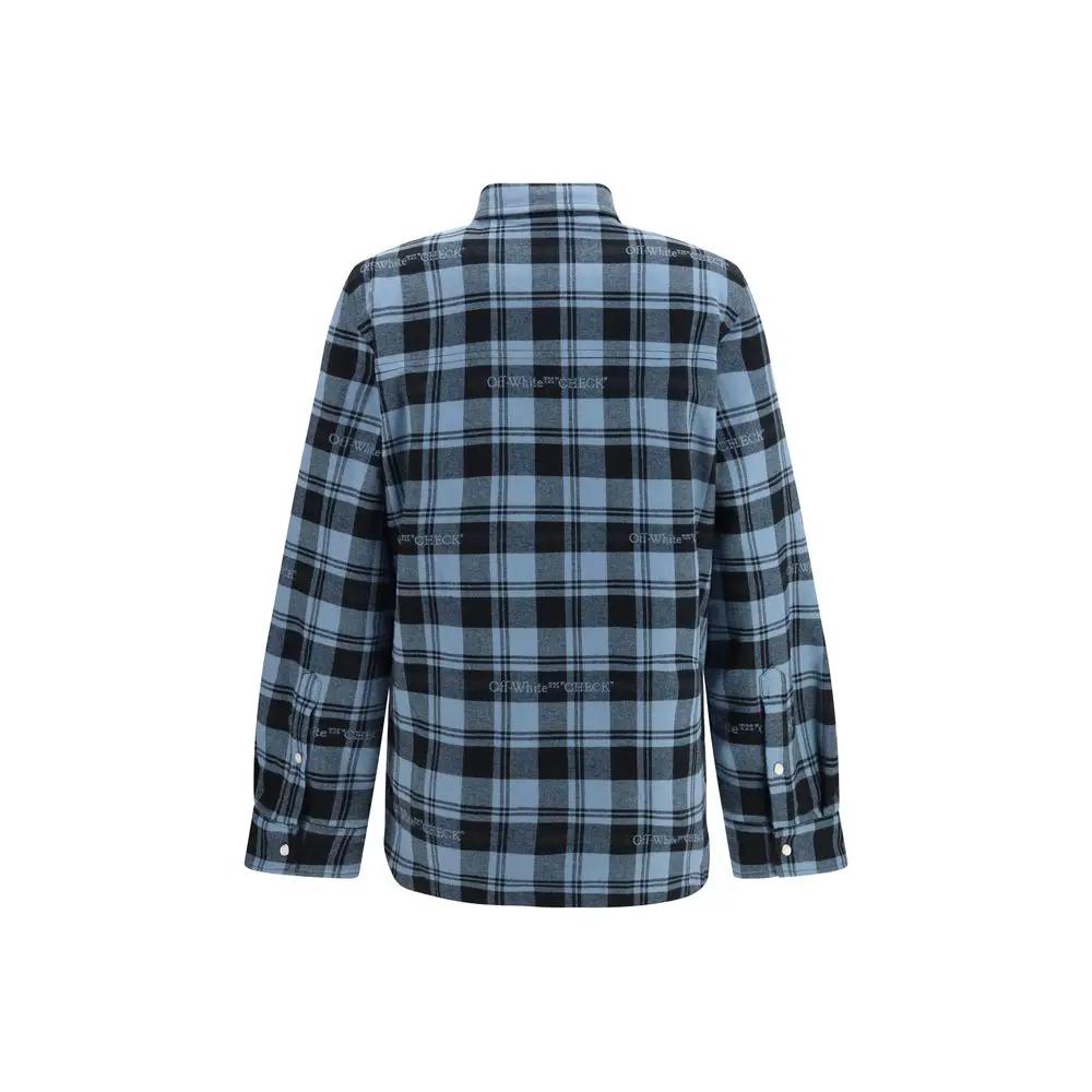 Veste longue en coton bleu Off-White