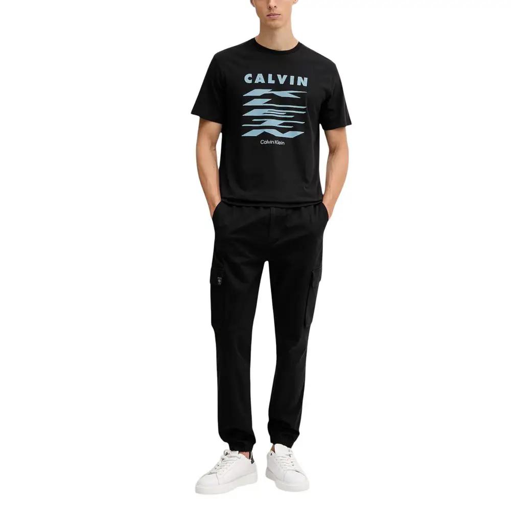Pantalon décontracté en coton noir Calvin Klein Jeans