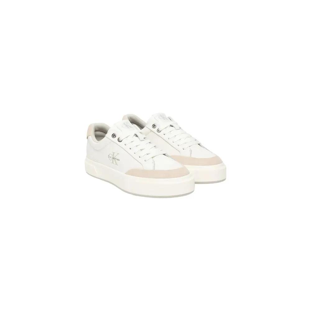 Baskets basses en cuir blanc Calvin Klein Jeans