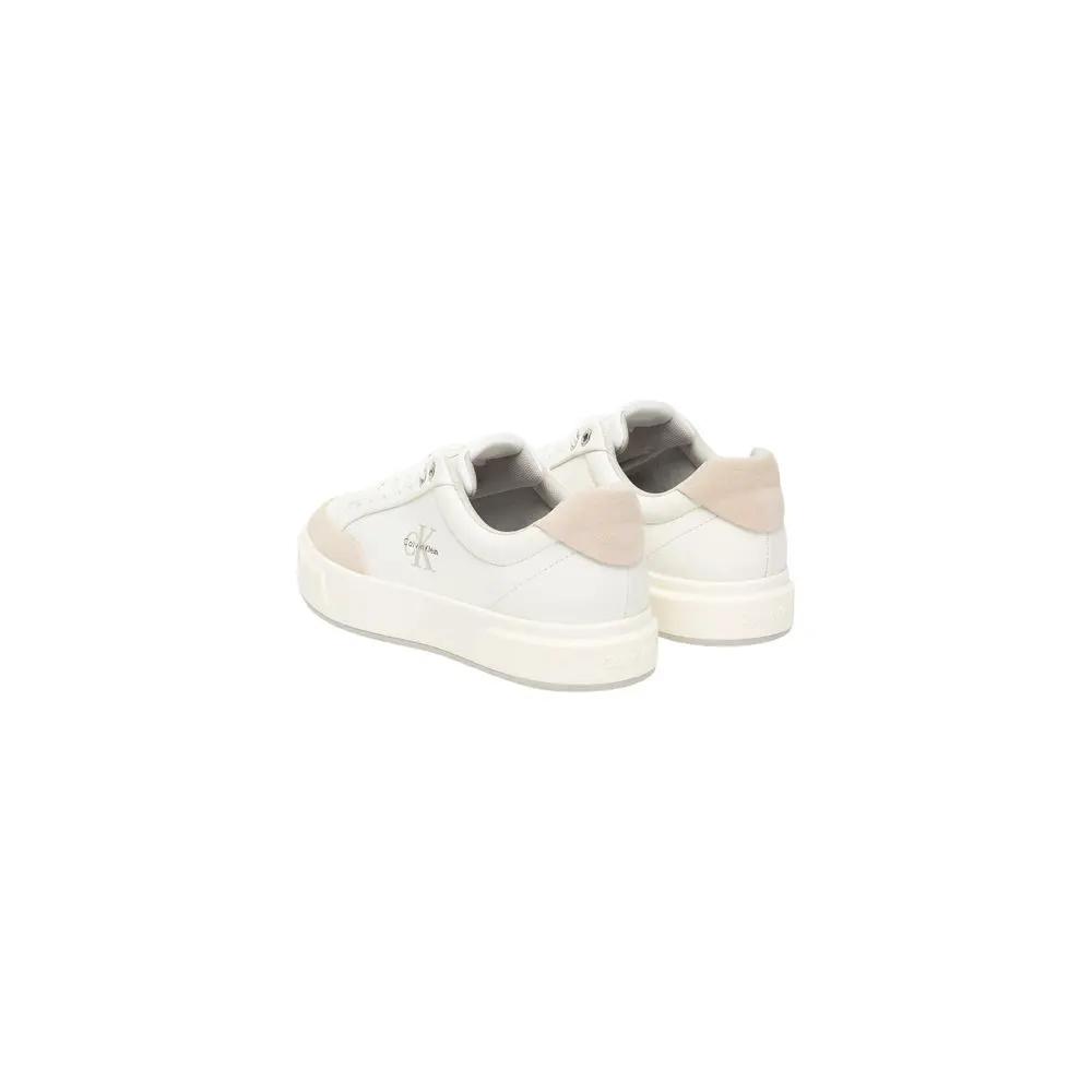 Calvin Klein Jeans Calvin Klein Jeans White Leather Low Top Sneakers