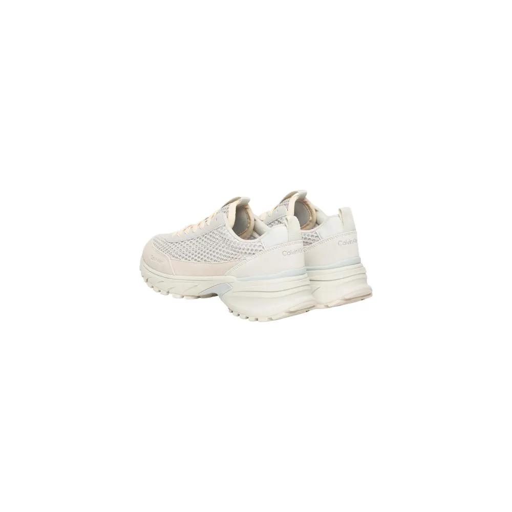 Baskets épaisses en cuir beige Calvin Klein Jeans
