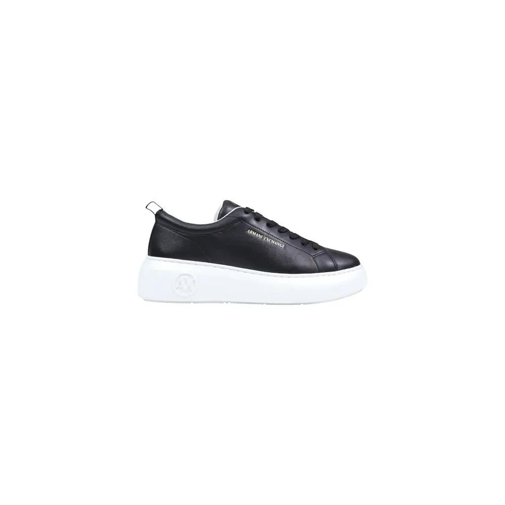 Armani Exchange Armani Exchange Black Leather Low Top Sneakers
