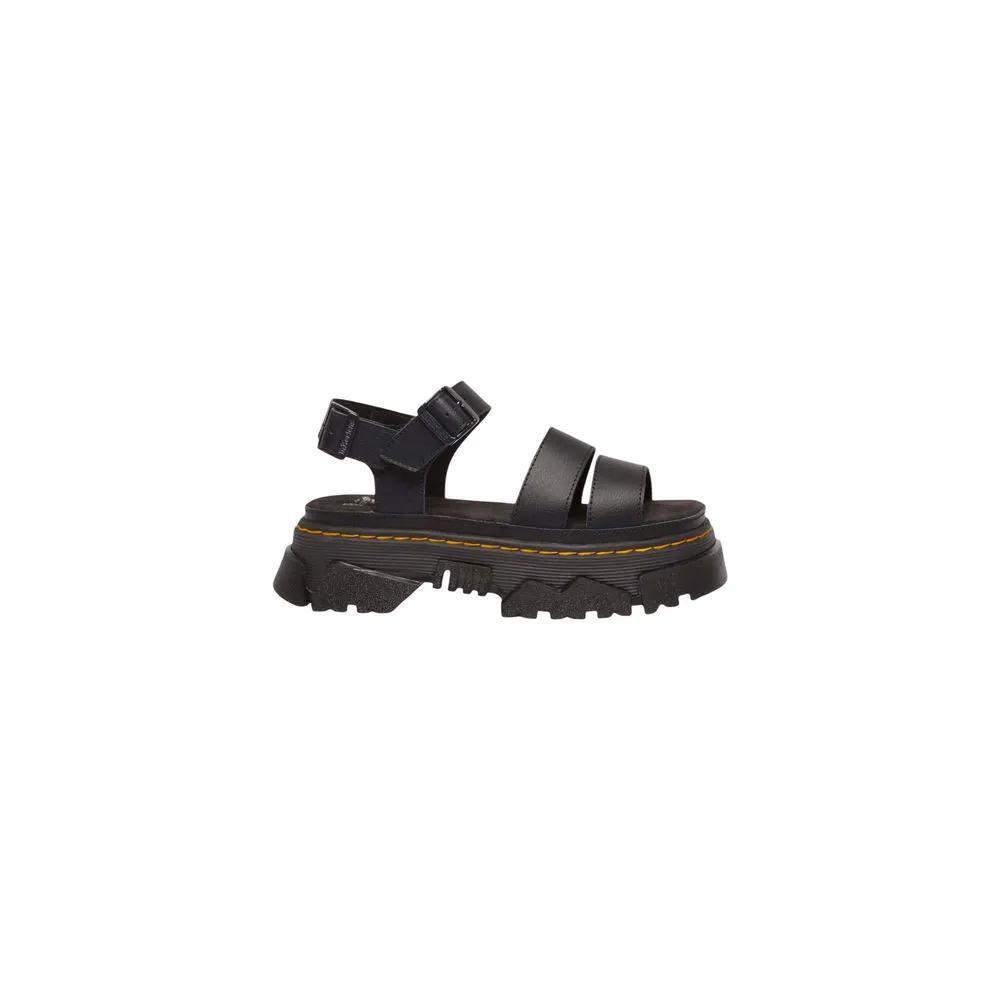 Dr. Martens Dr. Martens Black Leather Flat Sandals
