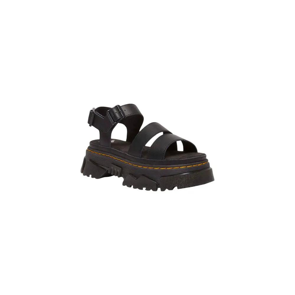 Dr. Martens Dr. Martens Black Leather Flat Sandals