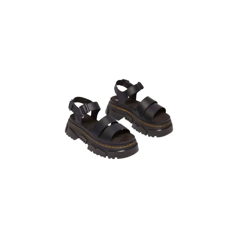 Dr. Martens Dr. Martens Black Leather Flat Sandals