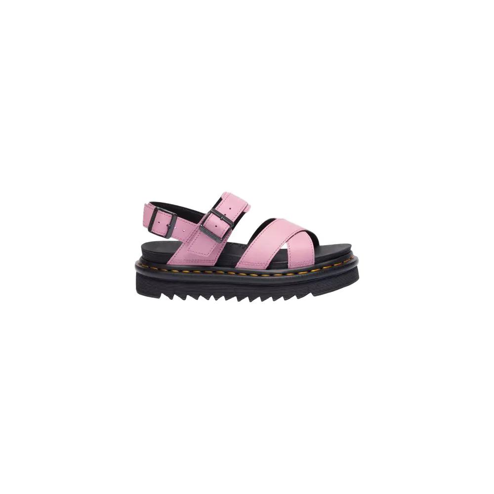 Sandales à plateforme en cuir rose Dr. Martens
