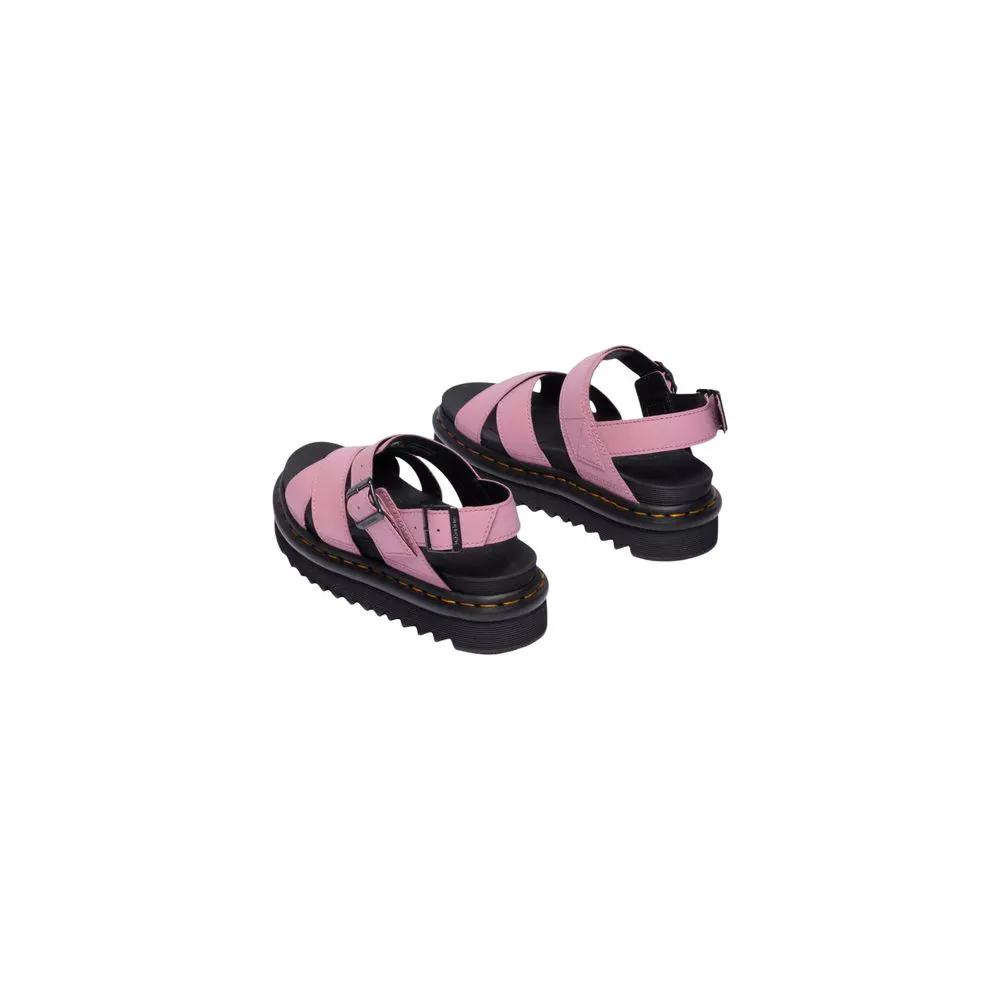 Sandales à plateforme en cuir rose Dr. Martens