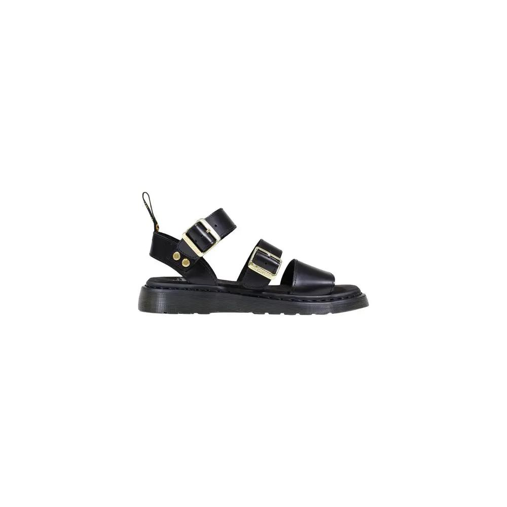Dr. Martens Dr. Martens Black Leather Flat Sandals