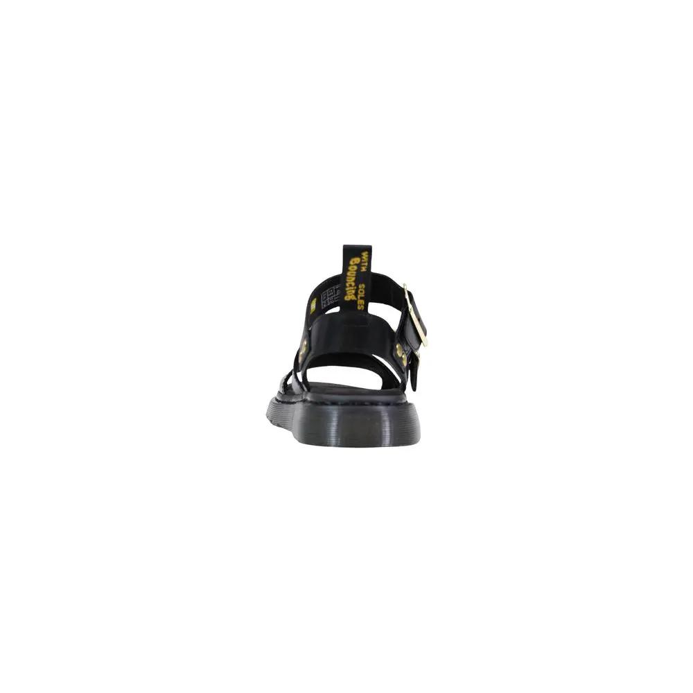 Dr. Martens Dr. Martens Black Leather Flat Sandals