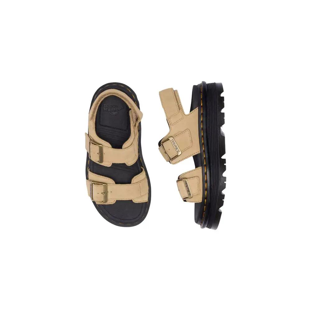 Dr. Martens Dr. Martens Beige Leather Platform Sandals
