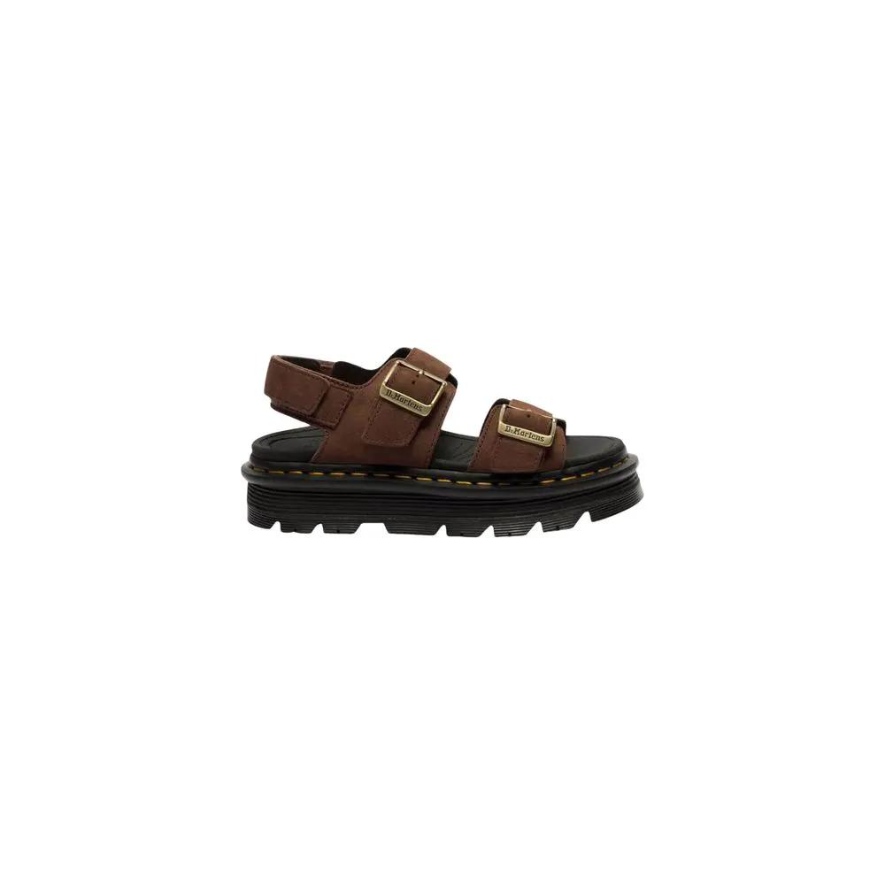 Sandales compensées en cuir marron Dr. Martens
