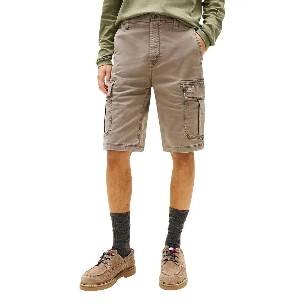 Tommy Hilfiger Jeans Beige Recycled Cotton Cargo Shorts