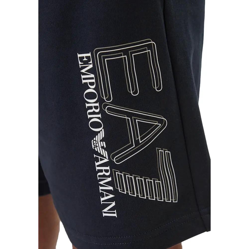 EA7 Emporio Armani Blue Cotton Bermuda Shorts
