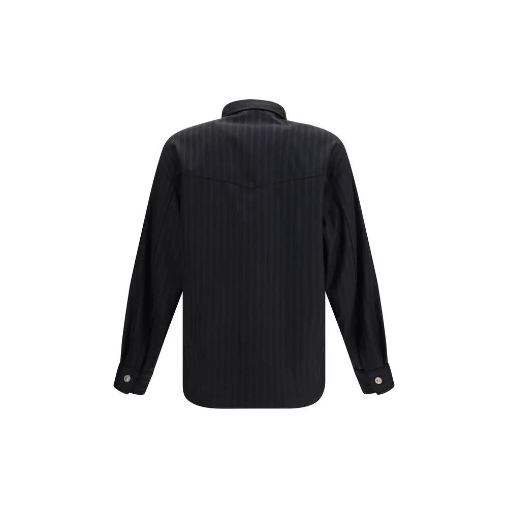 Versace Versace Black Wool Oves Aries Shirt