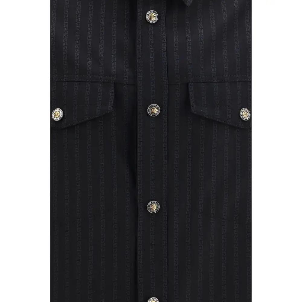 Chemise en laine noire Oves Aries Versace
