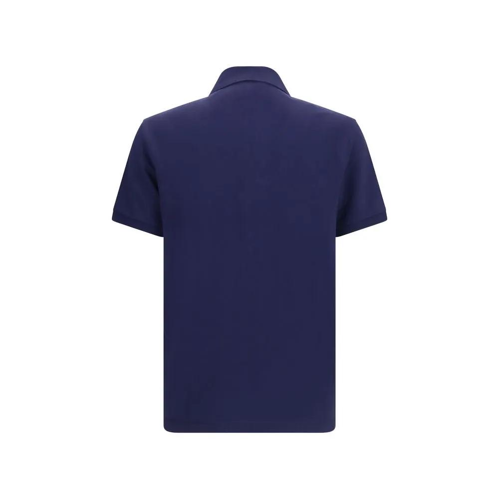 Polo en coton bleu Versace