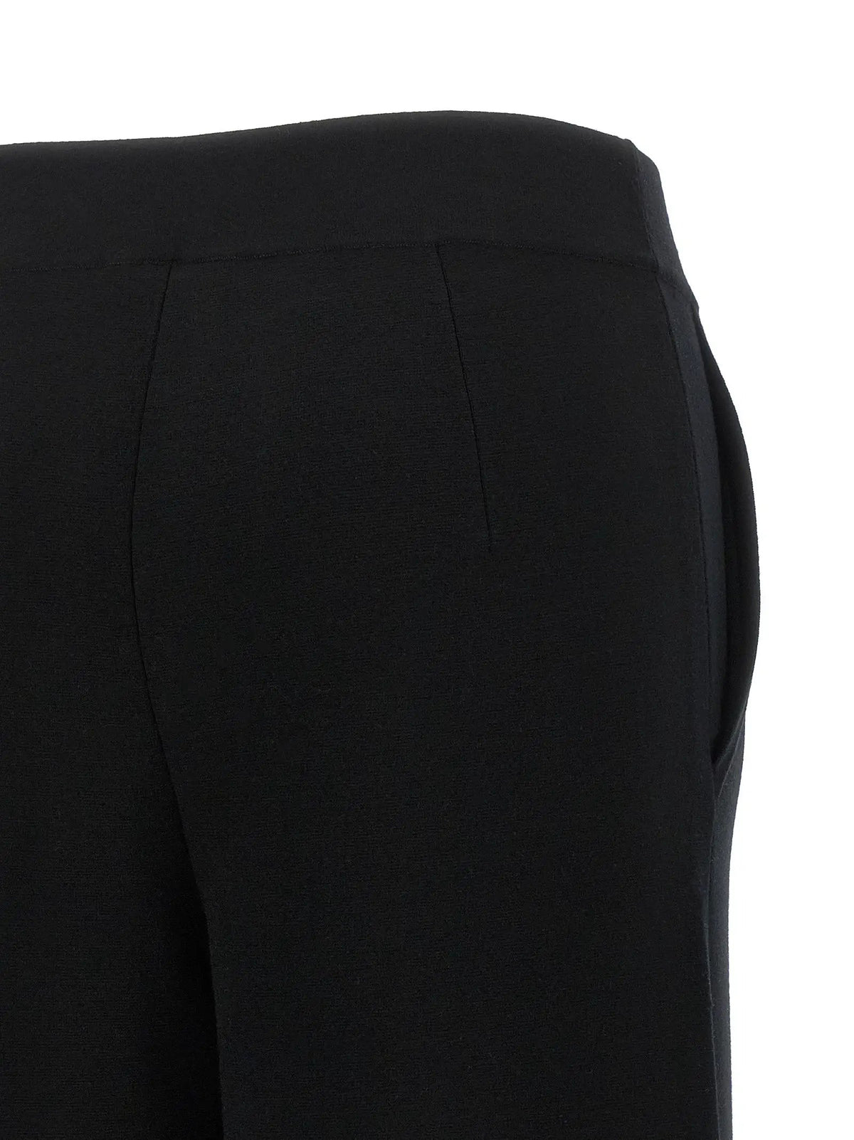 Pantalon décontracté en laine noire Max Mara