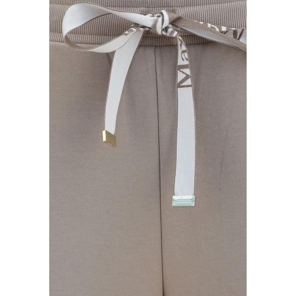 Pantalon décontracté en coton beige 'S Max Mara