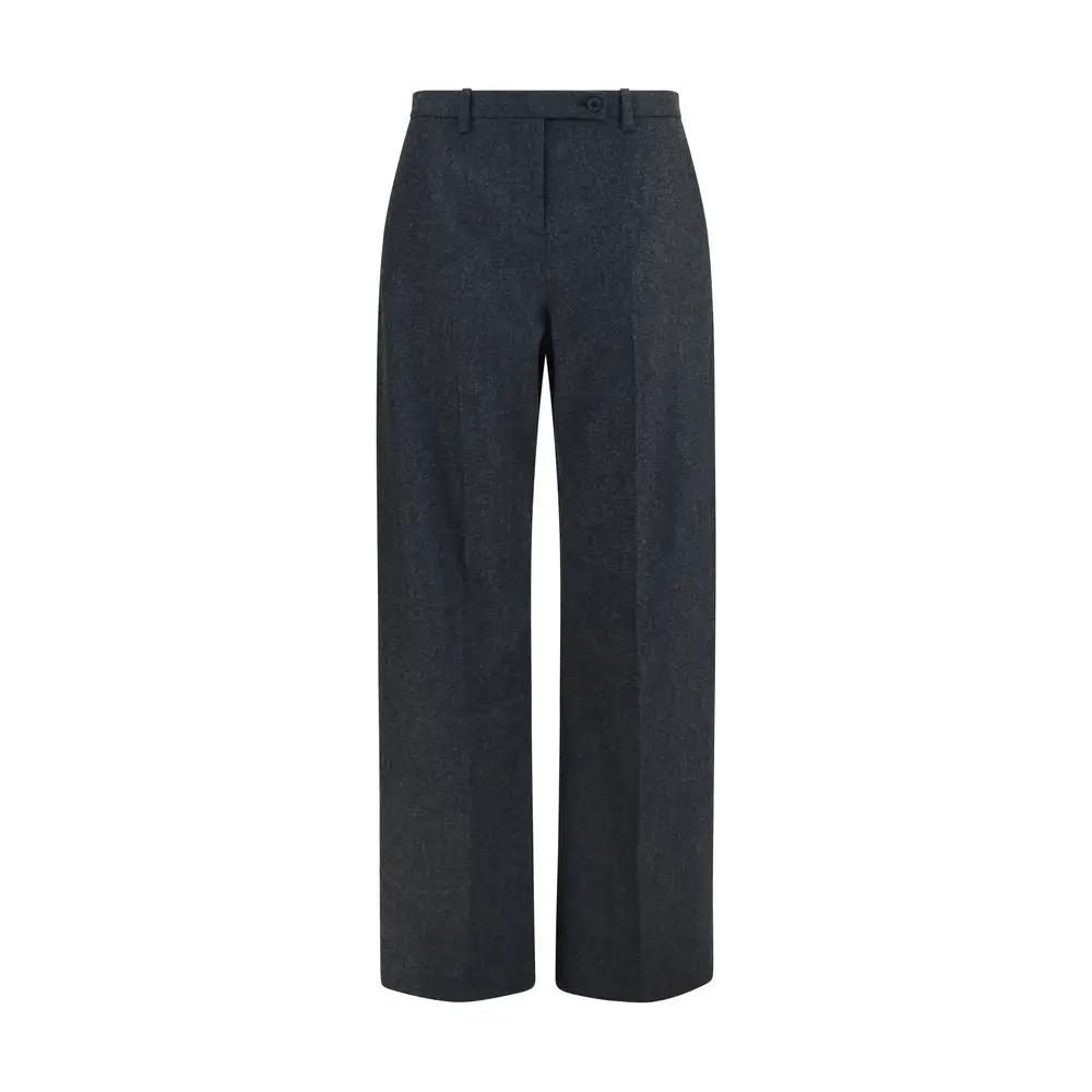 Pantalon de costume Khaite en laine grise Oves Aries