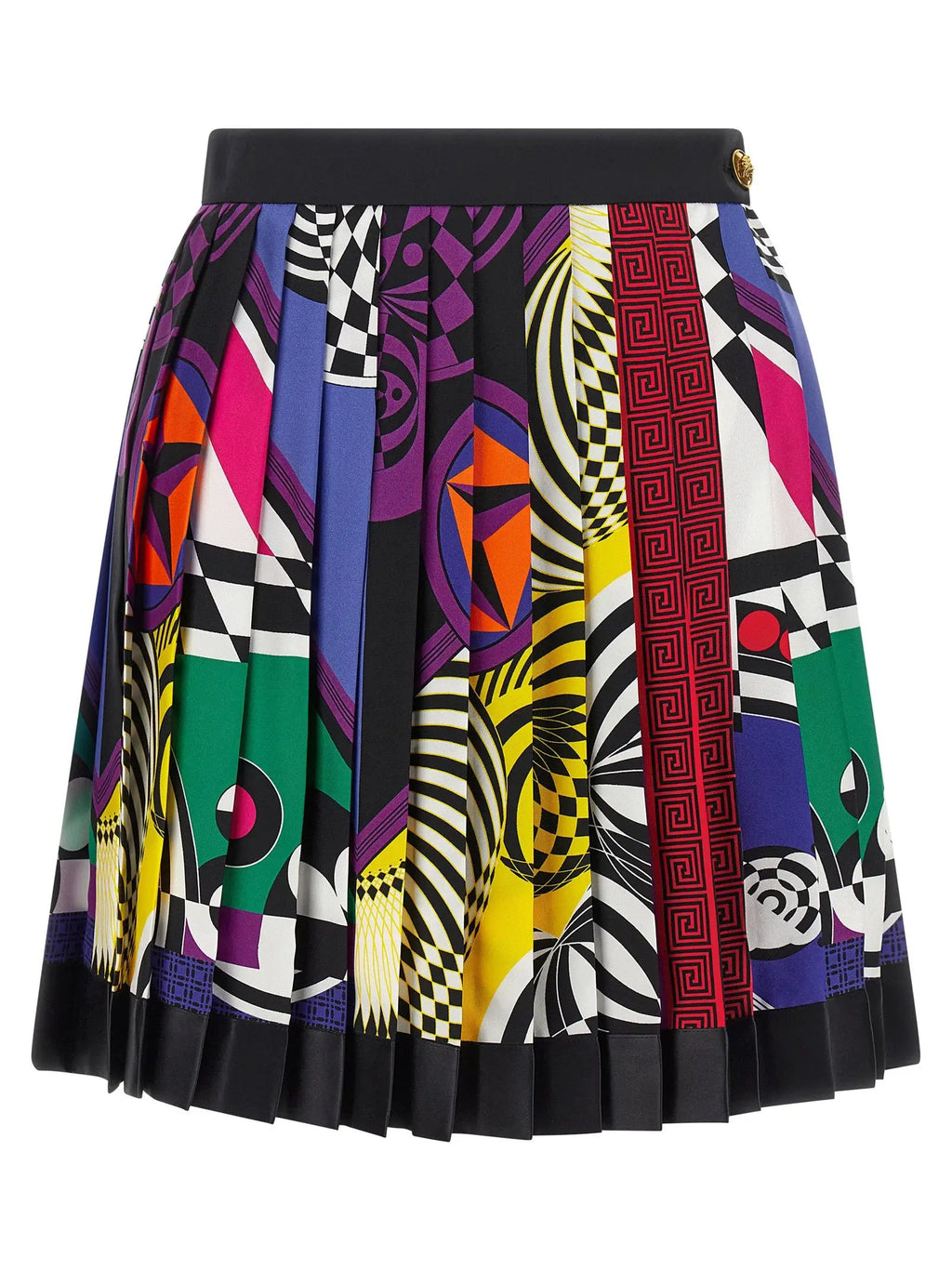 Jupe longue en soie multicolore Versace