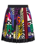 Jupe longue en soie multicolore Versace