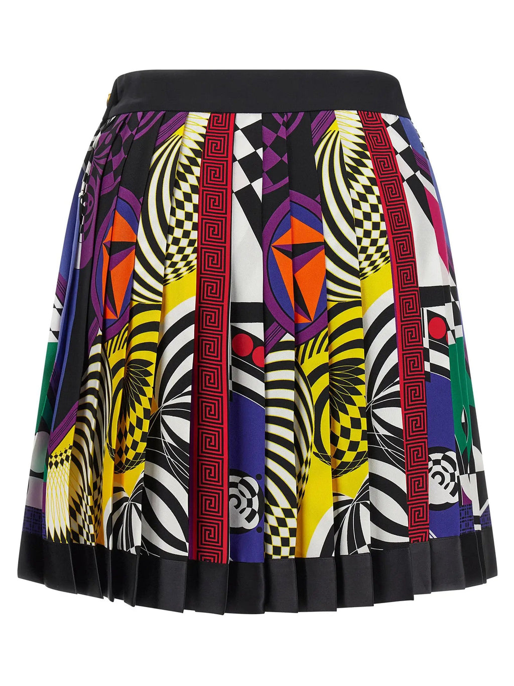 Jupe longue en soie multicolore Versace