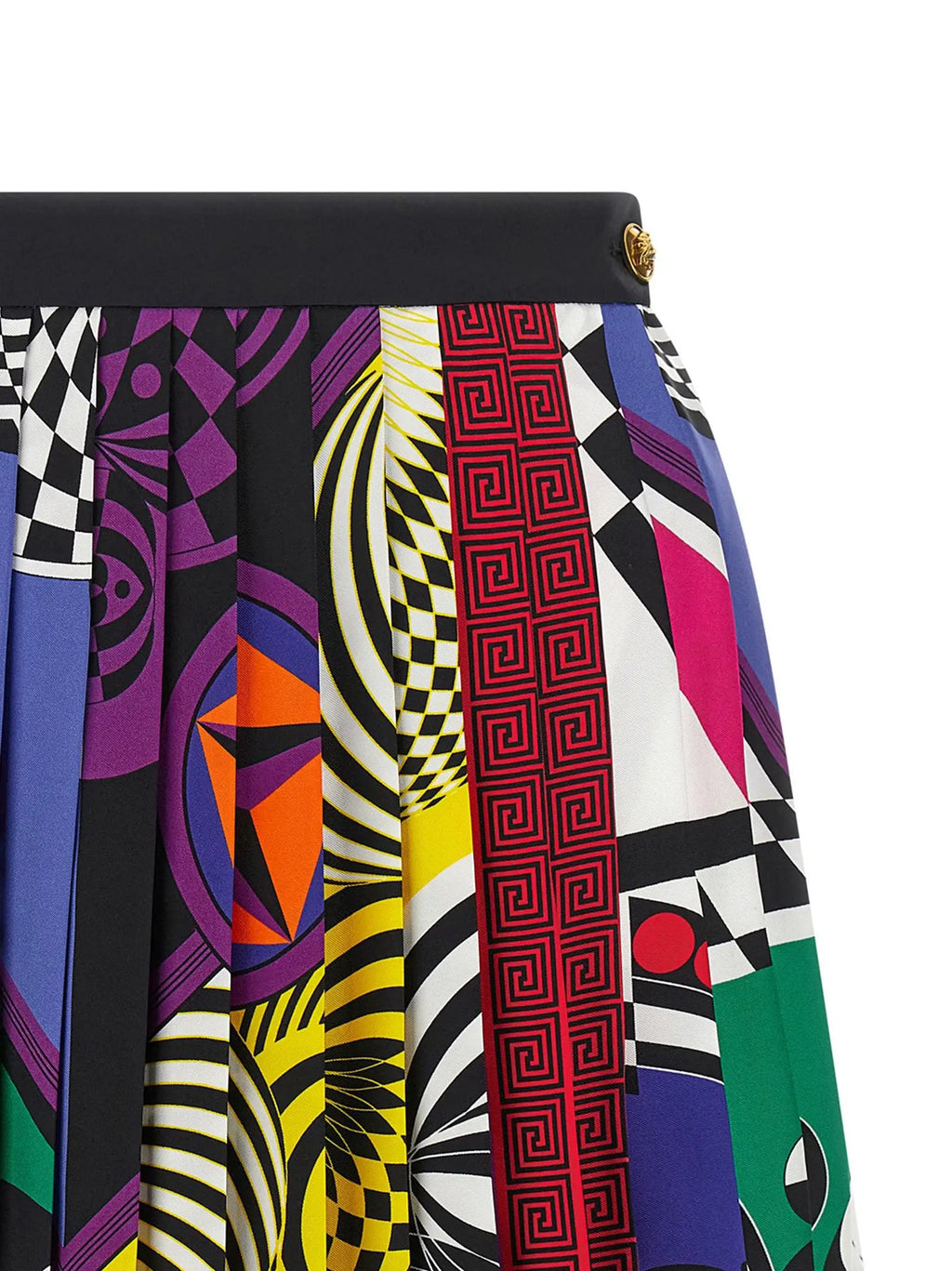 Jupe longue en soie multicolore Versace