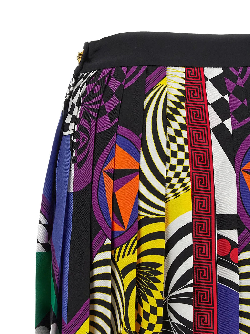 Jupe longue en soie multicolore Versace