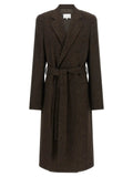 Manteau long marron en laine à chevrons homme – Maison Margiela