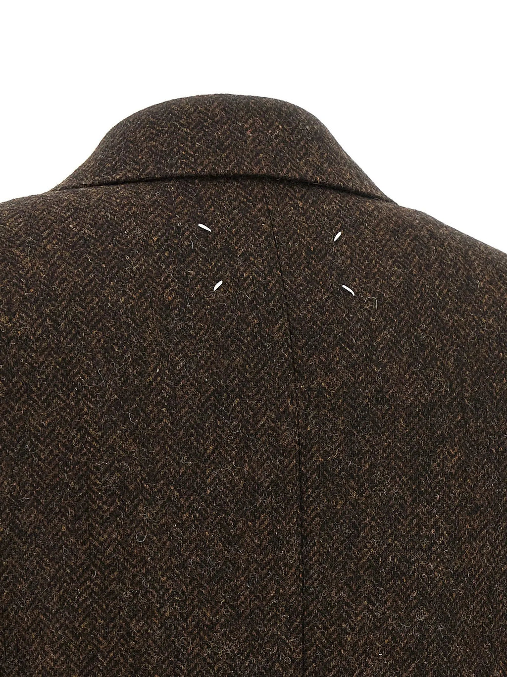Manteau long marron en laine à chevrons homme – Maison Margiela