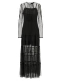 Robe longue Twinset en polyamide noir