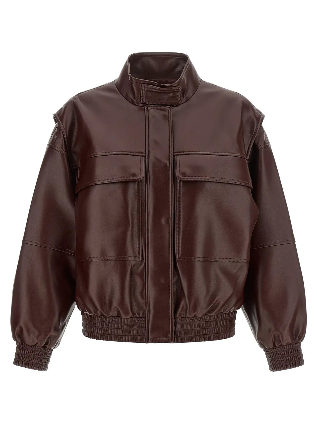 Blouson bomber marron effet cuir femme – Twinset
