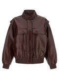 Blouson bomber marron effet cuir femme – Twinset