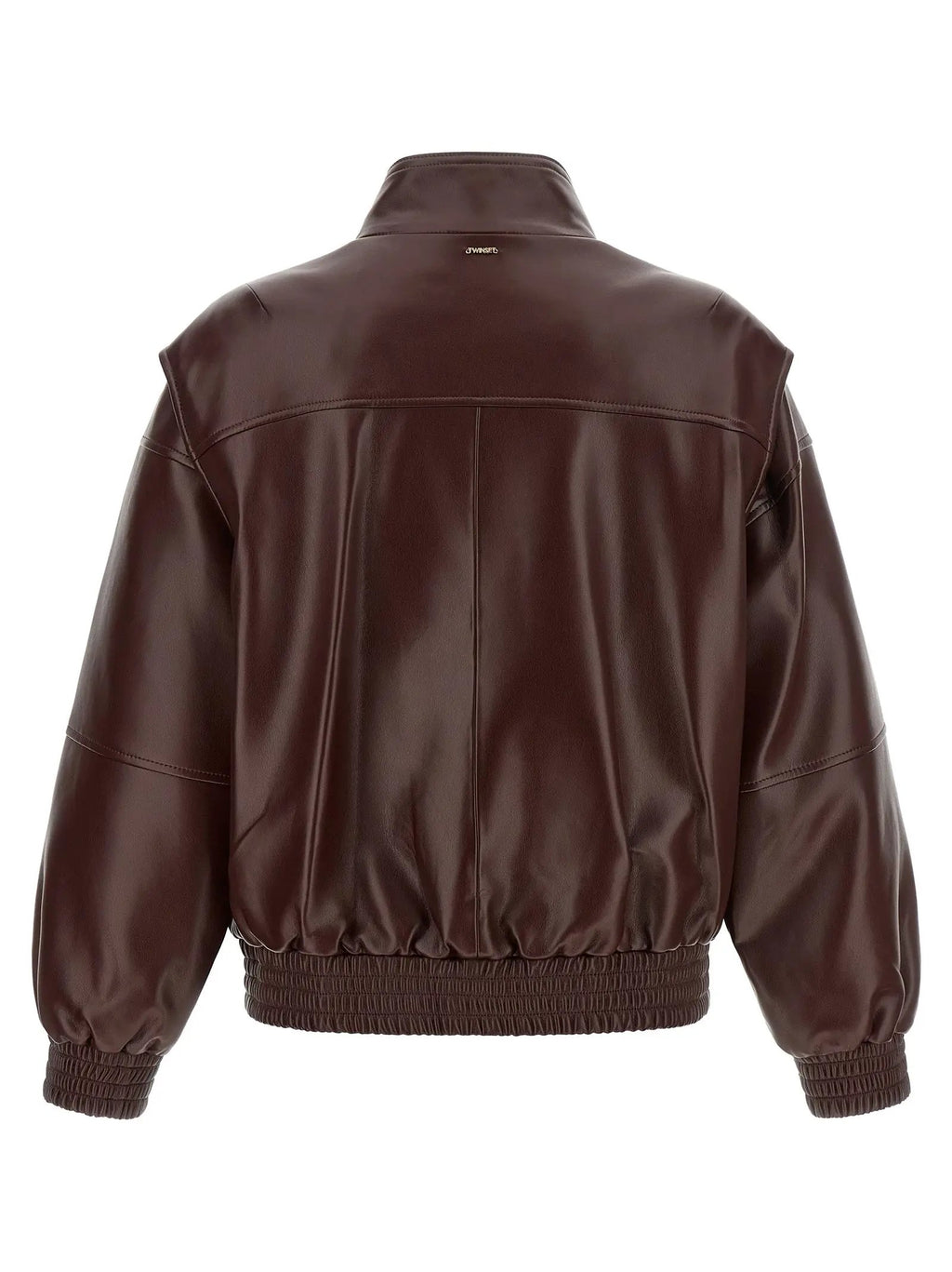 Blouson bomber marron effet cuir femme – Twinset