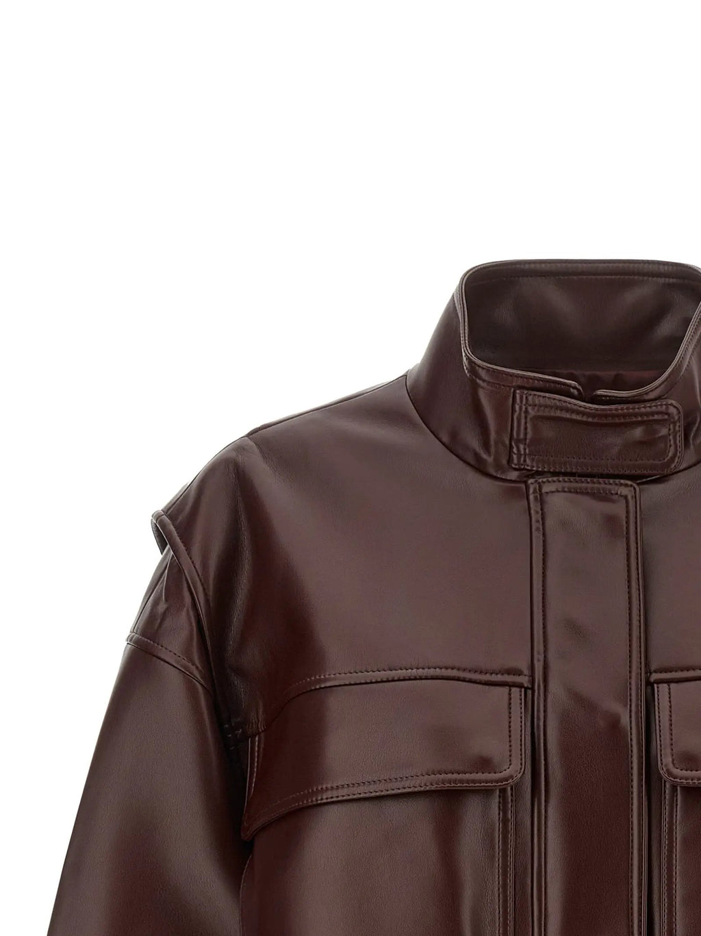 Blouson bomber marron effet cuir femme – Twinset
