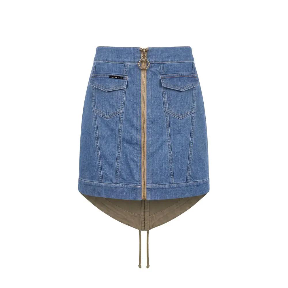 Philipp Plein Philipp Plein Blue Cotton Women Skirt