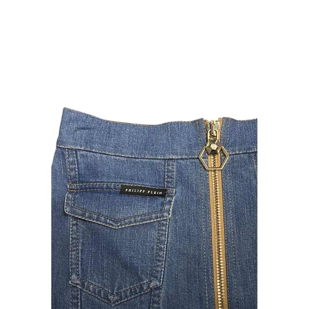 Philipp Plein Philipp Plein Blue Cotton Women Skirt
