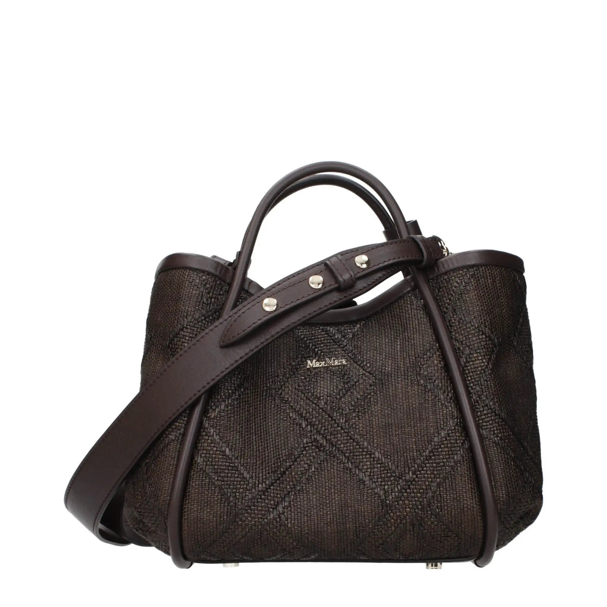 Sac à main Max Mara en raphia marron