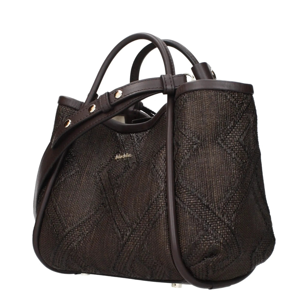 Sac à main Max Mara en raphia marron