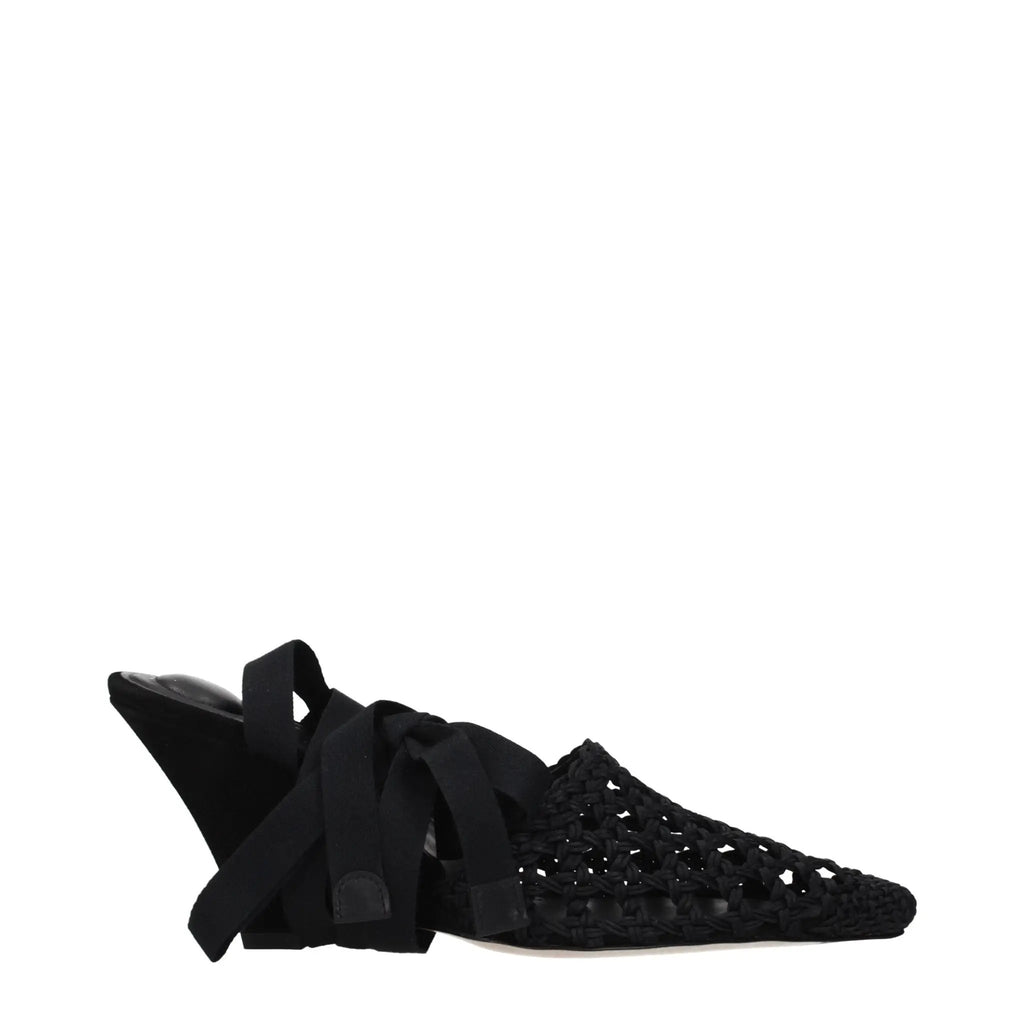 Sandales Jacquemus noires à enfiler en tissu