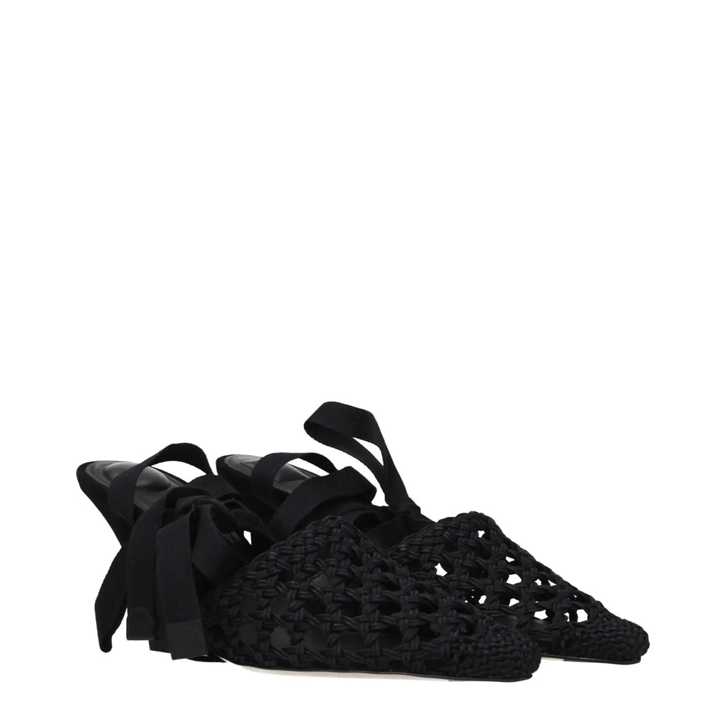 Sandales Jacquemus noires à enfiler en tissu