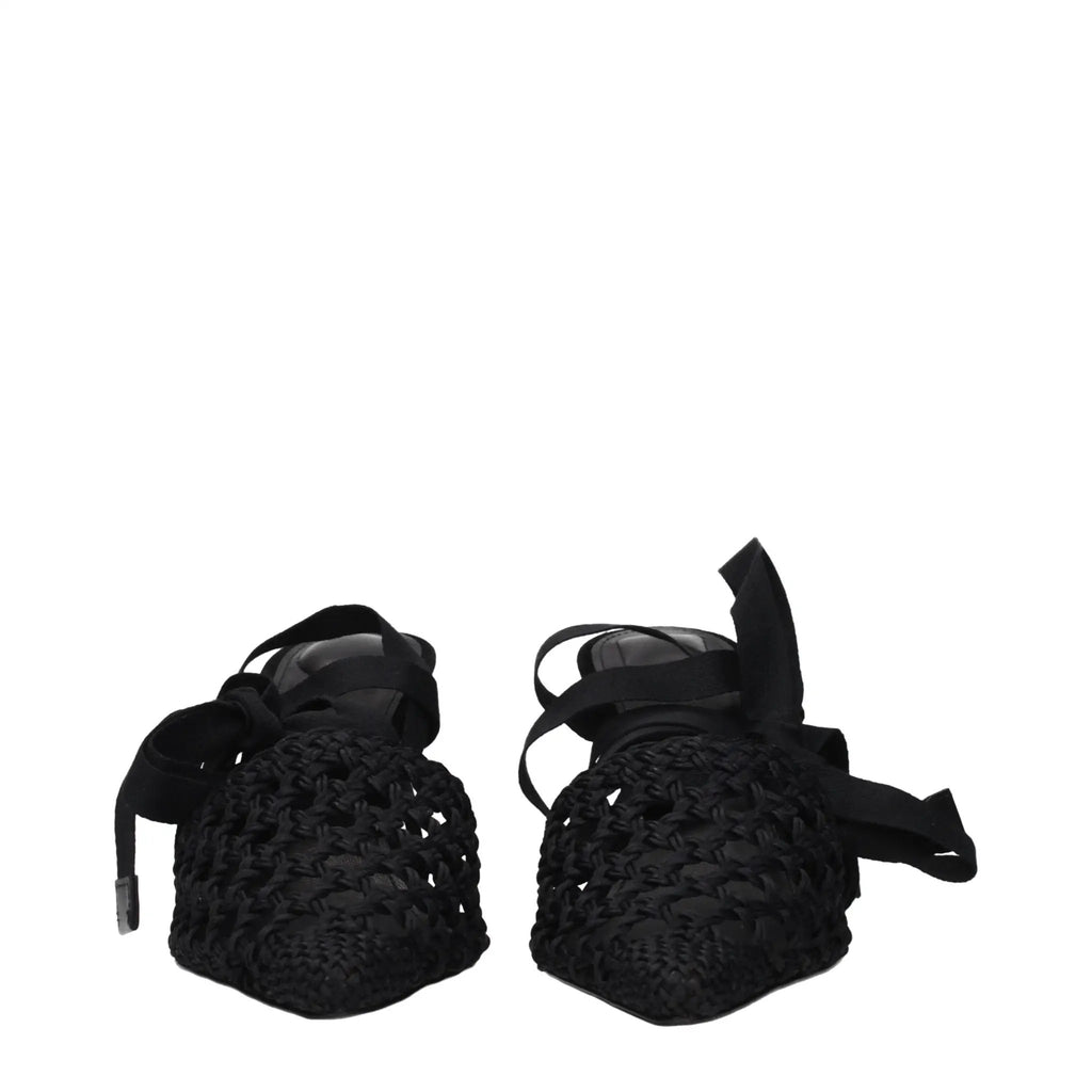 Sandales Jacquemus noires à enfiler en tissu
