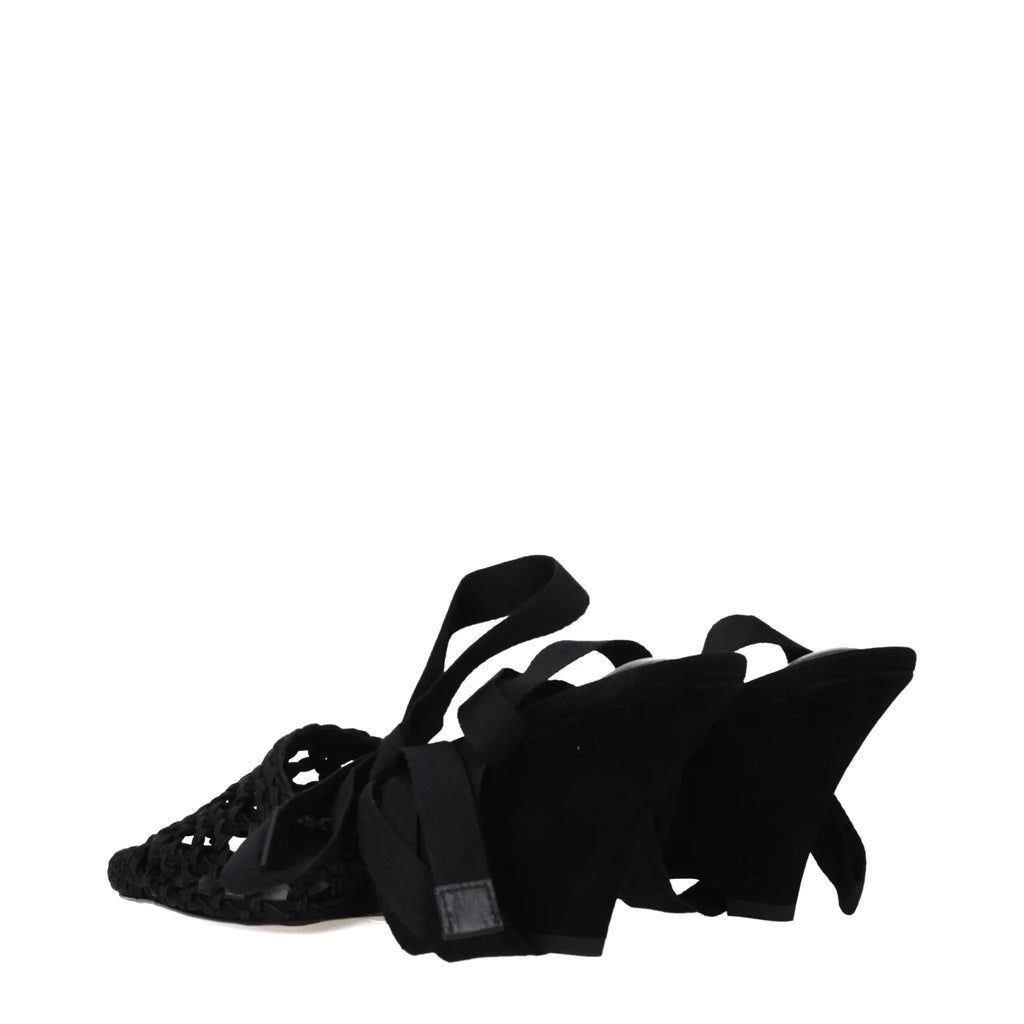 Sandales Jacquemus noires à enfiler en tissu