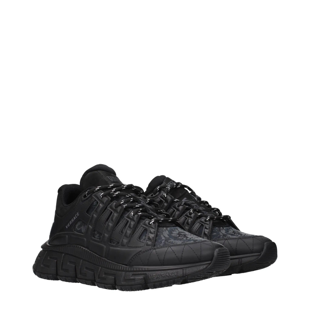 Versace Versace Black Fabric Athletic Sneakers