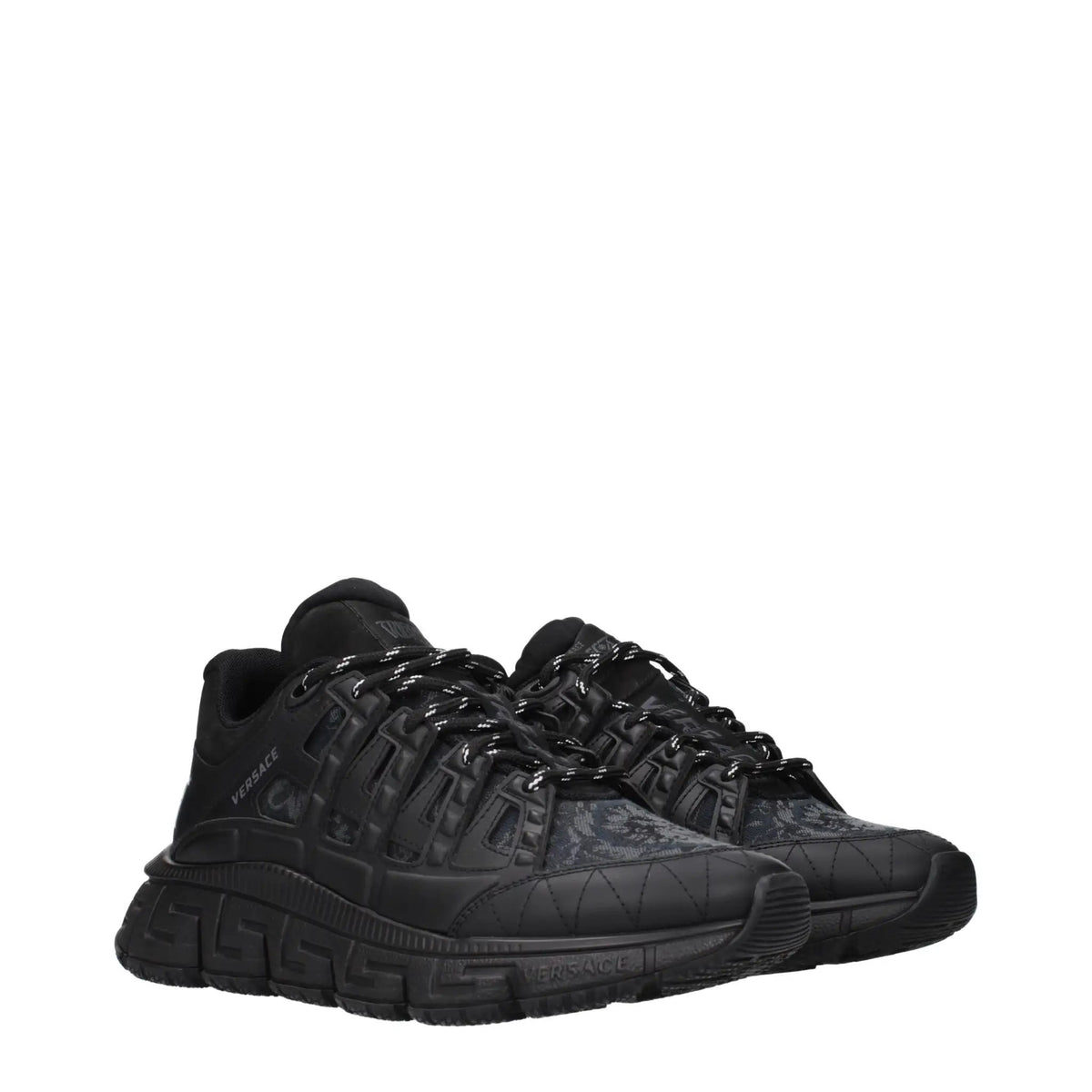 Versace Versace Black Fabric Athletic Sneakers