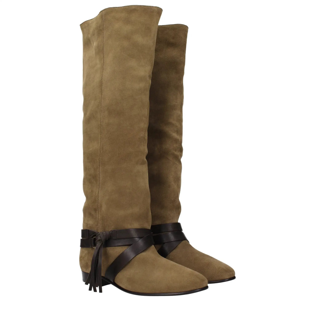 Isabel Marant Isabel Marant Green Leather Over The Knee
