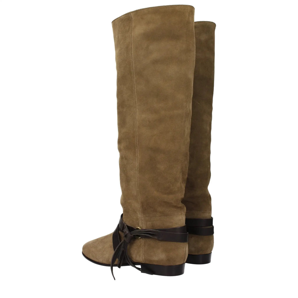 Isabel Marant Isabel Marant Green Leather Over The Knee