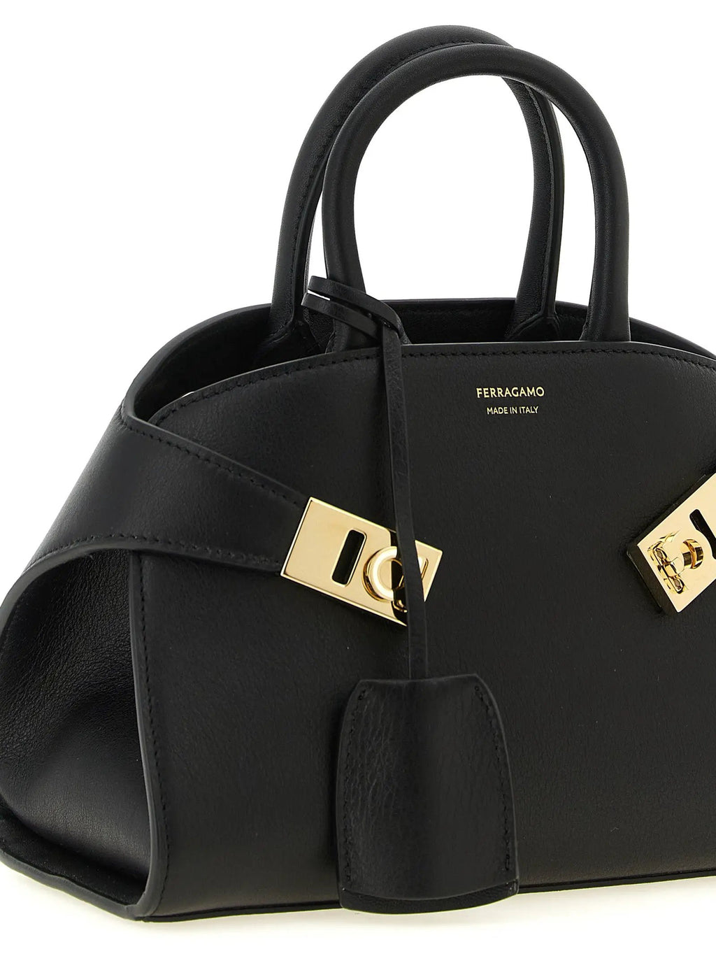 Sac à main Ferragamo en veau noir