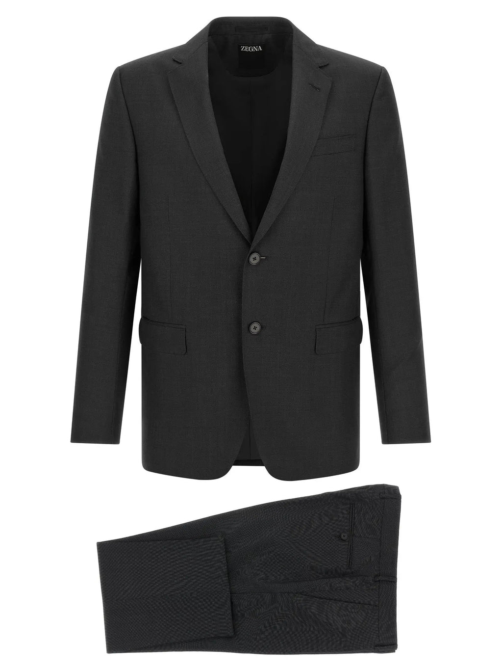 Costume deux pièces en laine grise ZEGNA