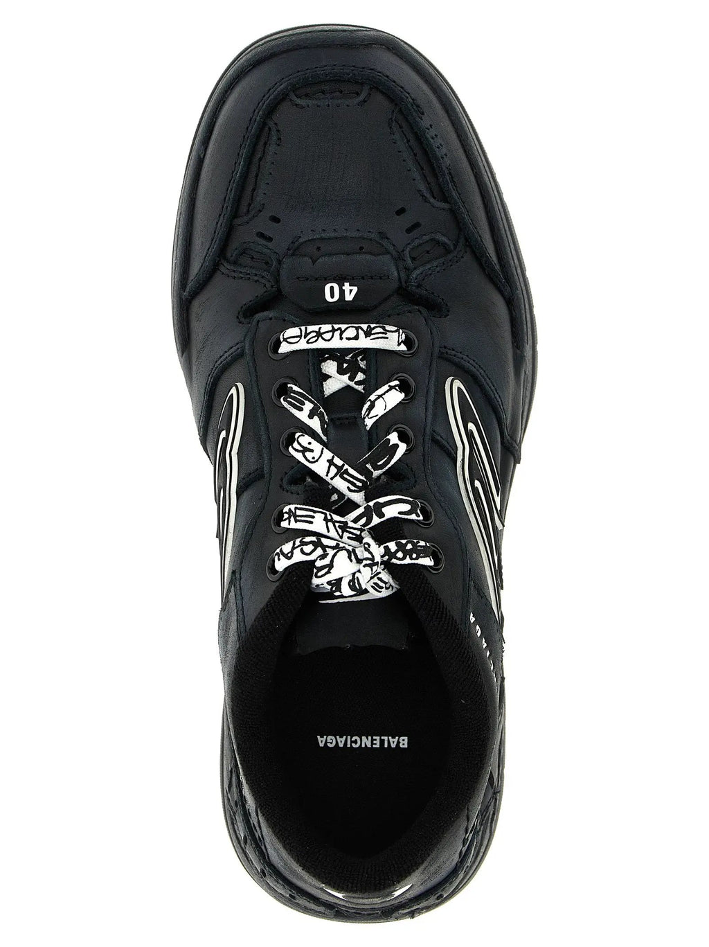 Balenciaga Black Calfskin Athletic Sneakers